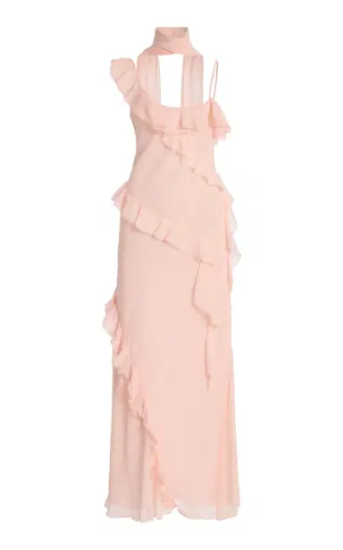 SIEDRÉS Exclusive Monica Scarf-Neck Ruffled Georgette Maxi Dress | Thumbnail 7 SIEDRÉS Exclusive Monica Scarf-Neck Ruffled Georgette Maxi Dress | Thumbnail 7