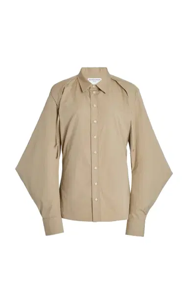 Bottega Veneta Cape-Sleeve Cotton-Blend Poplin Shirt | Thumbnail 1 Bottega Veneta Cape-Sleeve Cotton-Blend Poplin Shirt | Thumbnail 1