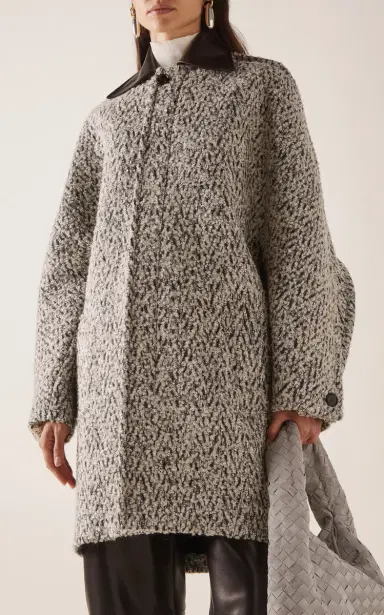 Bottega Veneta Chevron Bouclé Wool-Blend Coat | Thumbnail 3