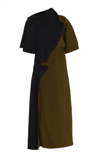 Bottega Veneta Pierced Draped Crepe Midi Dress | Thumbnail 1 Bottega Veneta Pierced Draped Crepe Midi Dress | Thumbnail 1