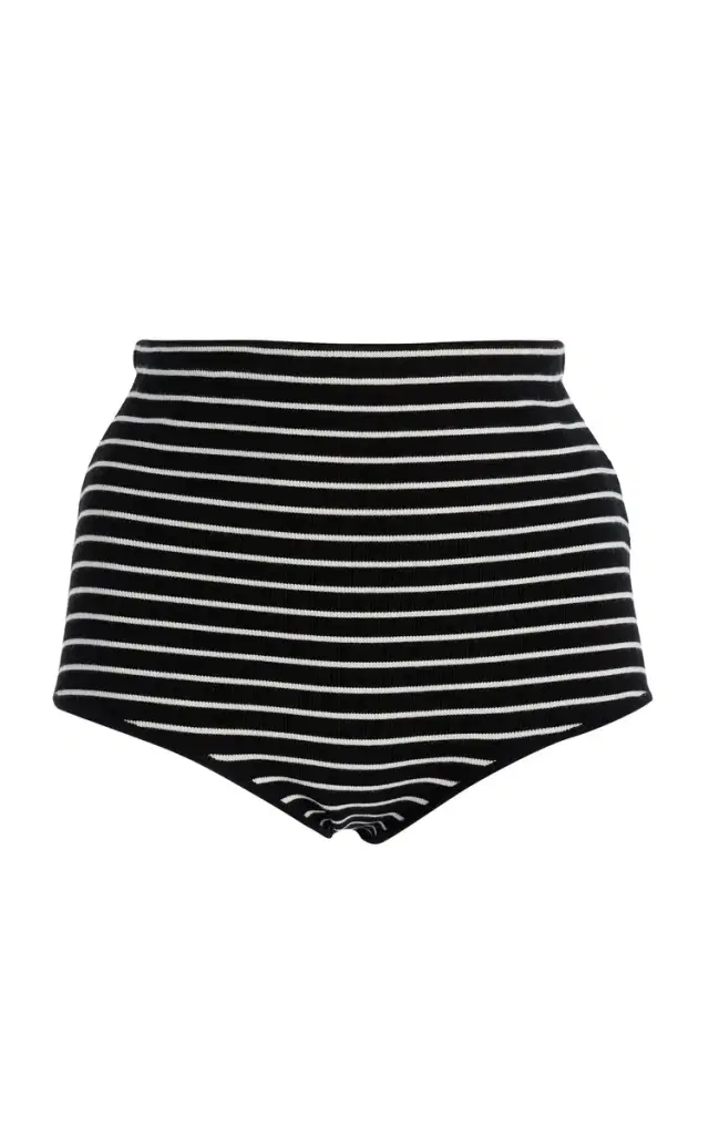 The Frankie Shop Alissa Striped Knit Briefs