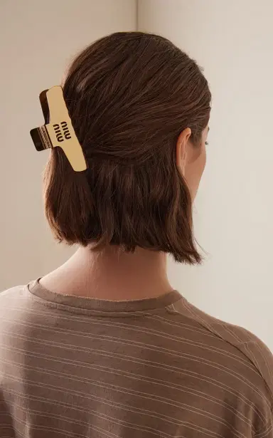 Miu Miu Gold Hair Clip | Thumbnail 2 Miu Miu Gold Hair Clip | Thumbnail 2