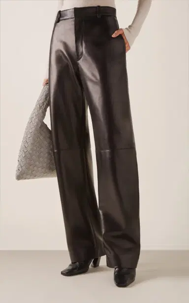 Bottega Veneta Mid-Rise Leather Barrel-Leg Pants | Thumbnail 4 Bottega Veneta Mid-Rise Leather Barrel-Leg Pants | Thumbnail 4
