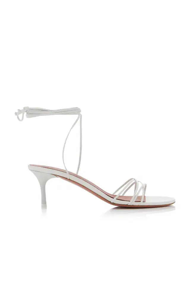 Amina Muaddi Lori Lace-Up Leather Sandals