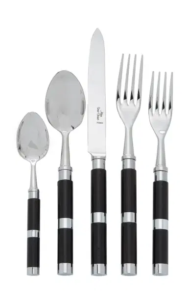 Alain Saint-Joanis Carla Stainless Steel and Ebony Silverware Set - Black | Thumbnail 1