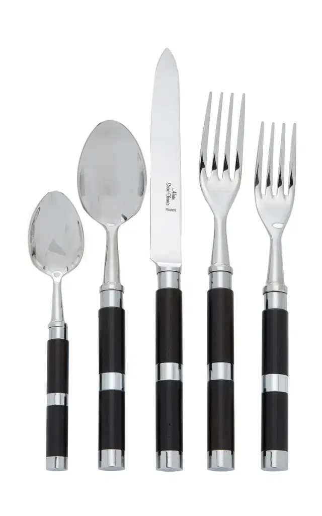 Alain Saint-Joanis Carla Stainless Steel and Ebony Silverware Set - Black