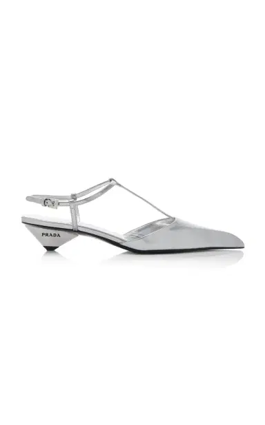 Prada Metallic Leather Pumps | Thumbnail 1