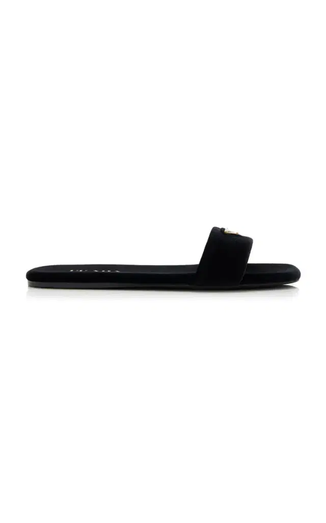 Prada Velvet Slide Sandals