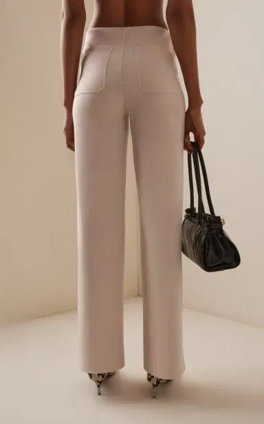 BIRROT Exclusive Lay2 High-Rise Bonded-Crepe Straight-Leg Trousers | Thumbnail 4 BIRROT Exclusive Lay2 High-Rise Bonded-Crepe Straight-Leg Trousers | Thumbnail 4