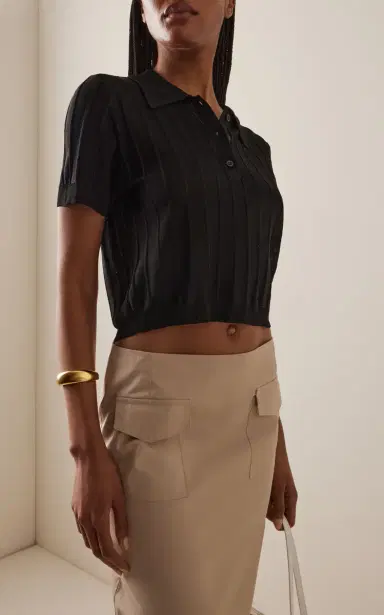FRAME Knitted Polo Top | Thumbnail 3