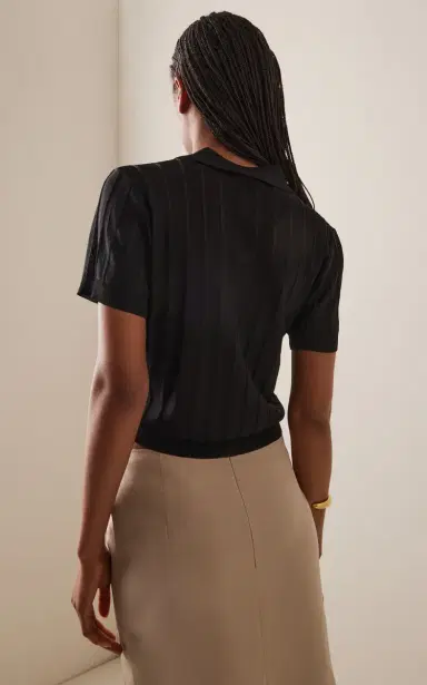 FRAME Knitted Polo Top | Thumbnail 4