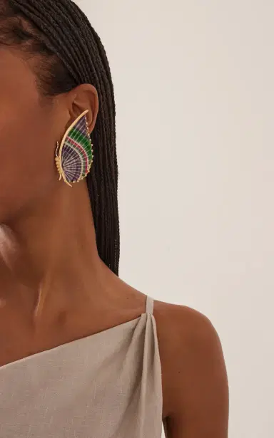 Silvia Furmanovich Horse Mane Butterfly Earrings With Diamonds | Thumbnail 2