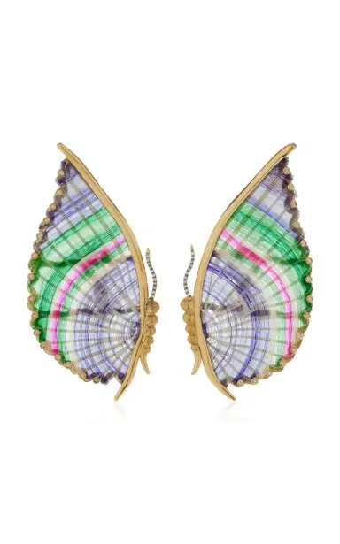 Silvia Furmanovich Horse Mane Butterfly Earrings With Diamonds | Thumbnail 1