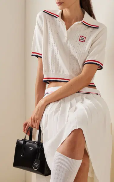 Miu Miu Silk-Cotton Polo Sweater | Thumbnail 3 Miu Miu Silk-Cotton Polo Sweater | Thumbnail 3