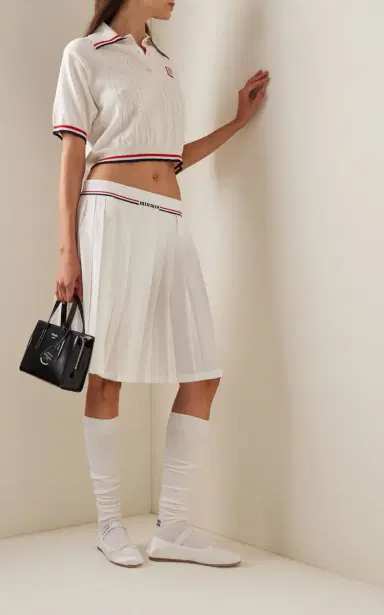Miu Miu Silk-Cotton Polo Sweater | Thumbnail 4 Miu Miu Silk-Cotton Polo Sweater | Thumbnail 4