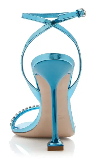 Miu Miu Crystal-Trimmed Metallic Leather Sandals | Thumbnail 5