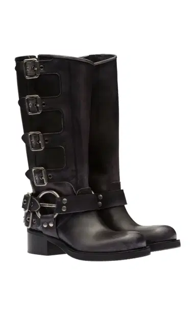 Miu Miu Buckled Leather Boots | Thumbnail 4 Miu Miu Buckled Leather Boots | Thumbnail 4