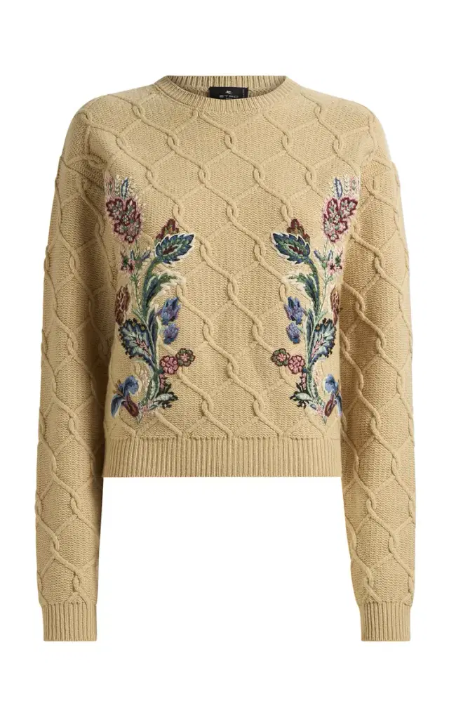 Etro Embroidered Wool-Cashmere Sweater