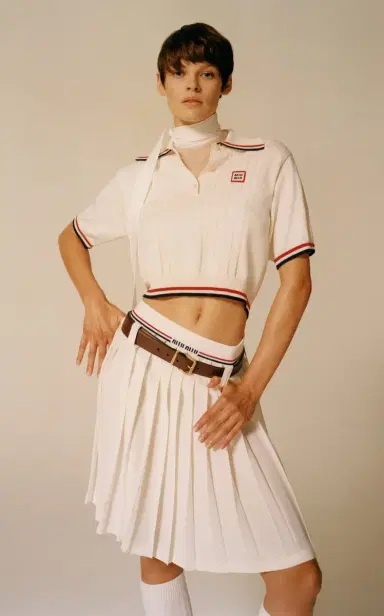 Miu Miu Pleated Sable Midi Skirt | Thumbnail 2 Miu Miu Pleated Sable Midi Skirt | Thumbnail 2