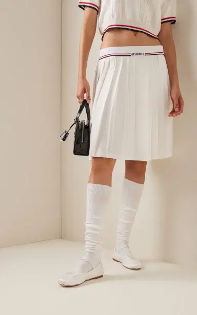 Miu Miu Pleated Sable Midi Skirt | Thumbnail 4 Miu Miu Pleated Sable Midi Skirt | Thumbnail 4