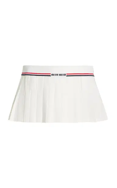 Miu Miu Pleated Sable Mini Skirt | Thumbnail 7