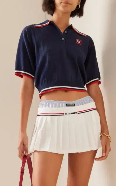 Miu Miu Silk-Cotton Polo Sweater | Thumbnail 2 Miu Miu Silk-Cotton Polo Sweater | Thumbnail 2