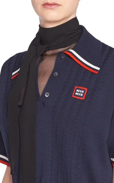 Miu Miu Silk-Cotton Polo Sweater | Thumbnail 5 Miu Miu Silk-Cotton Polo Sweater | Thumbnail 5