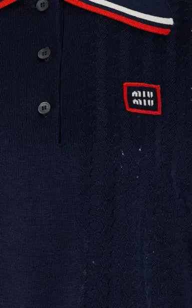 Miu Miu Silk-Cotton Polo Sweater | Thumbnail 6 Miu Miu Silk-Cotton Polo Sweater | Thumbnail 6