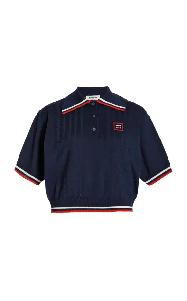 Miu Miu Silk-Cotton Polo Sweater | Thumbnail 7 Miu Miu Silk-Cotton Polo Sweater | Thumbnail 7