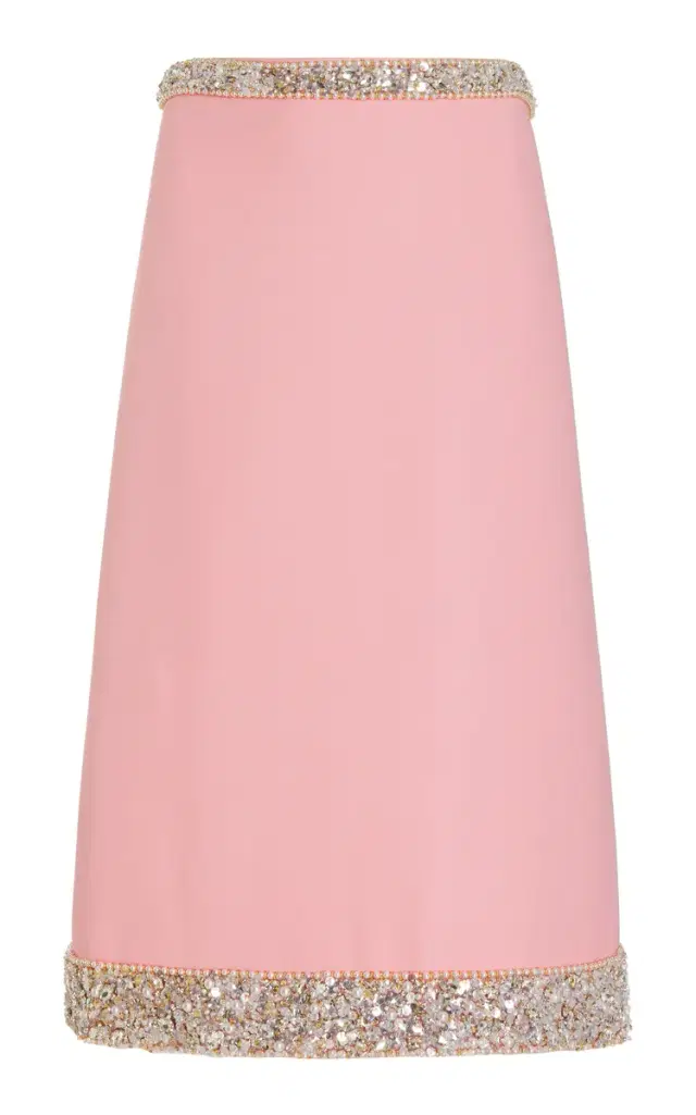Embellished Cady Midi Skirt