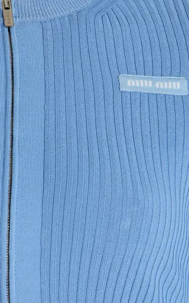 Miu Miu Ribbed-Knit Cropped Cardigan | Thumbnail 5 Miu Miu Ribbed-Knit Cropped Cardigan | Thumbnail 5