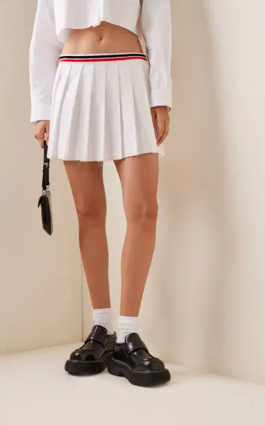 Miu Miu Pleated Poplin Mini Skirt | Thumbnail 4 Miu Miu Pleated Poplin Mini Skirt | Thumbnail 4