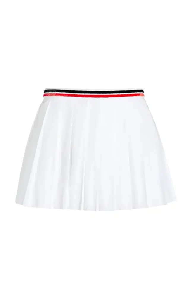 Pleated Poplin Mini Skirt