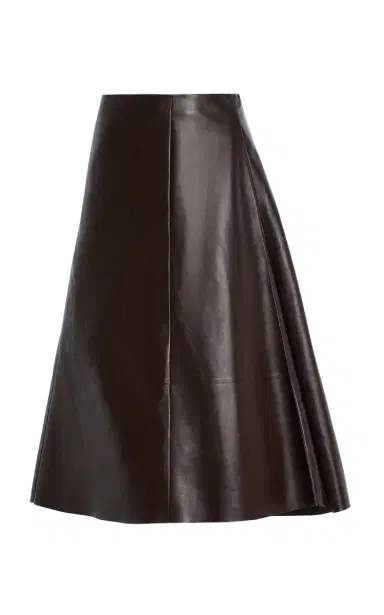 The Row Hedora Leather Midi Skirt | Thumbnail 6