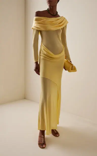 Christopher Esber Exclusive Draped Off-The-Shoulder Silk Maxi Dress | Thumbnail 2