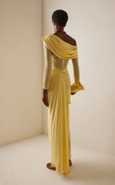 Christopher Esber Exclusive Draped Off-The-Shoulder Silk Maxi Dress | Thumbnail 4