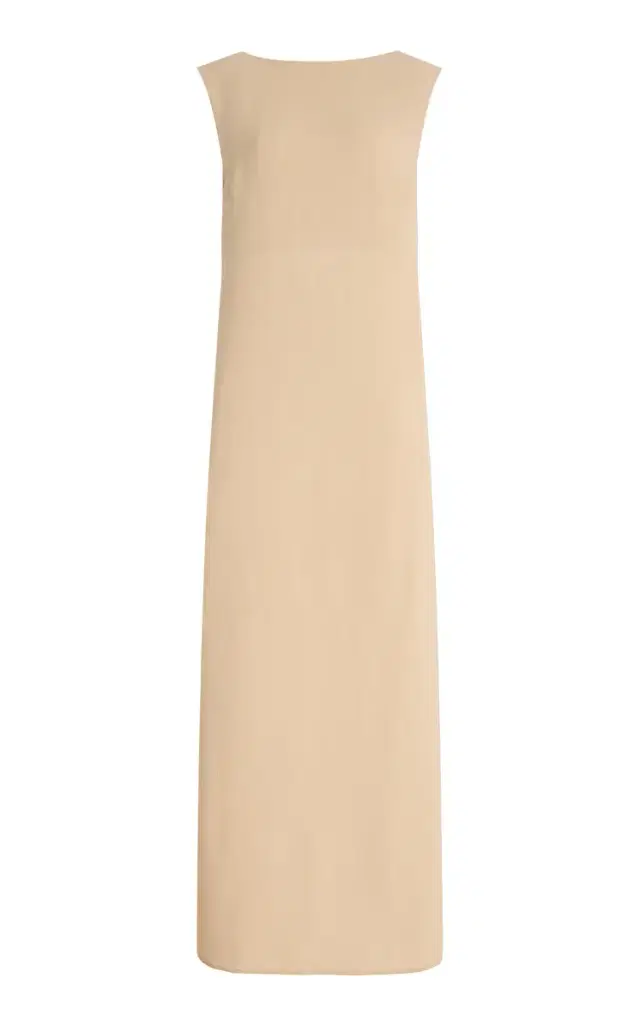 Open-Back Crepe Maxi Dress