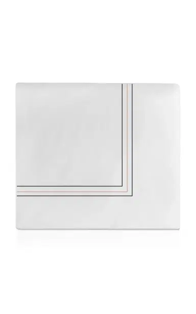 THE LINO 3 Lines and Waves Cotton Percal King Duvet - Green | Thumbnail 1