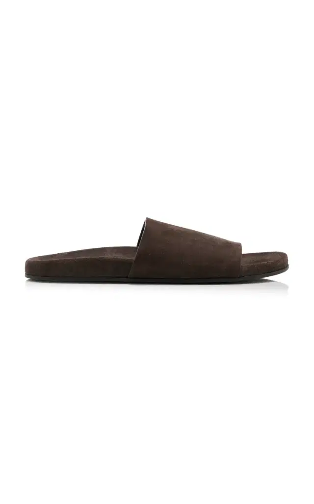 The Row Hugh Suede Slide Sandals