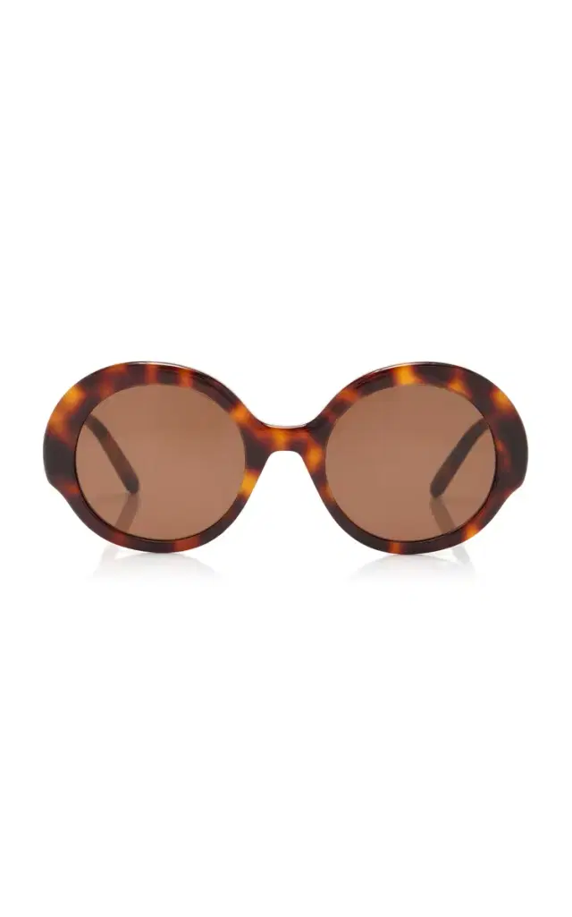 Oversized Round-Frame Tortoiseshell-Acetate Sunglasses