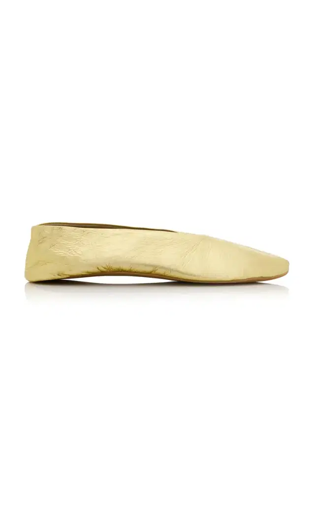 The Row Stella Laminated Leather Ballet Flats