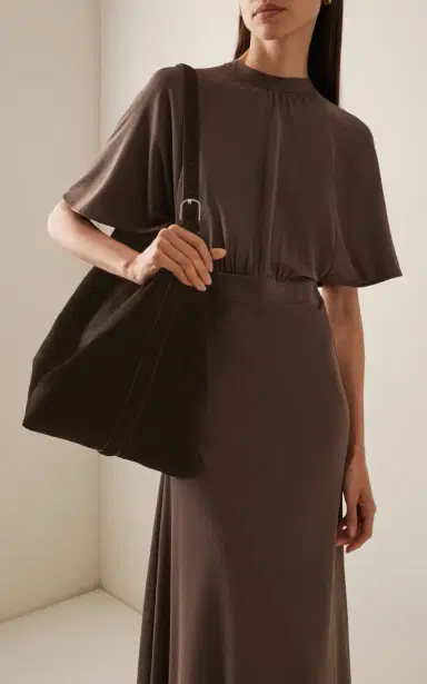 TOTEME Belted Suede Tote Bag | Thumbnail 4 TOTEME Belted Suede Tote Bag | Thumbnail 4