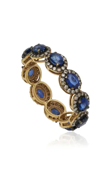 Amrapali 18K Yellow Gold Black Rhodium With Blue Sapphire Mini Rajasthan Ring | Thumbnail 3