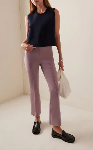 HIGH SPORT Kick Stretch-Cotton Knit Cropped Flared Pants | Thumbnail 2 HIGH SPORT Kick Stretch-Cotton Knit Cropped Flared Pants | Thumbnail 2
