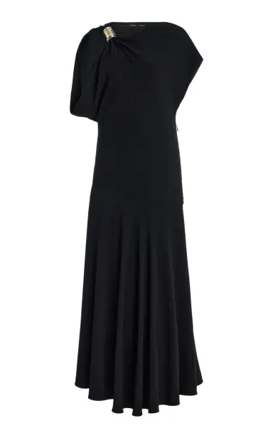 Proenza Schouler Rue Asymmetric Crepe Midi Dress | Thumbnail 6