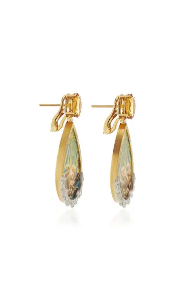 Silvia Furmanovich 18K Yellow Gold Sun King Painting Earrings | Thumbnail 3