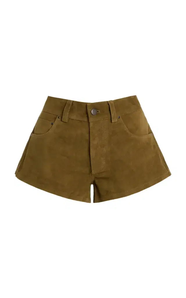 EB Denim Portman Suede Low-Rise Shorts