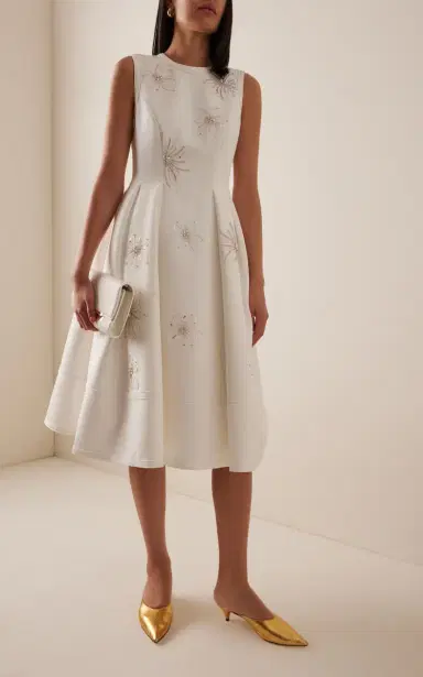 Huishan Zhang May Crystal-Embellished Scuba Midi Dress | Thumbnail 3 Huishan Zhang May Crystal-Embellished Scuba Midi Dress | Thumbnail 3