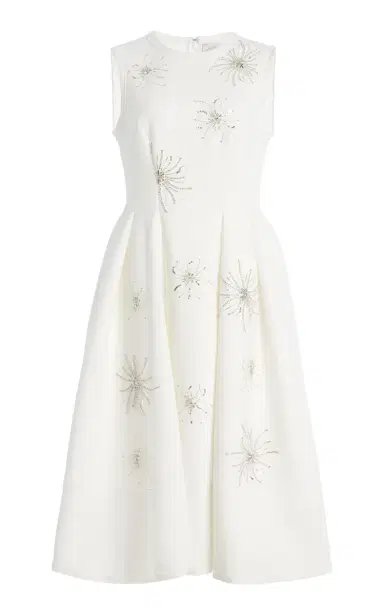 Huishan Zhang May Crystal-Embellished Scuba Midi Dress | Thumbnail 1 Huishan Zhang May Crystal-Embellished Scuba Midi Dress | Thumbnail 1