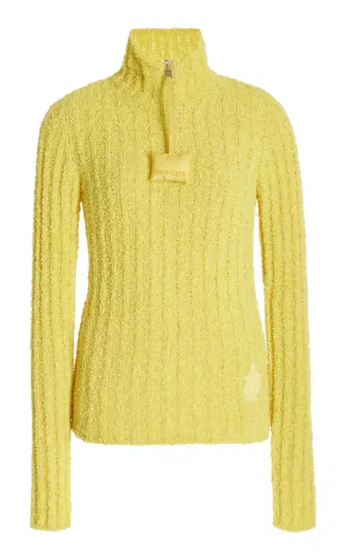 Moncler Genius 1 Moncler JW Anderson Half-Zip Ribbed-Knit Sweater | Thumbnail 1 Moncler Genius 1 Moncler JW Anderson Half-Zip Ribbed-Knit Sweater | Thumbnail 1